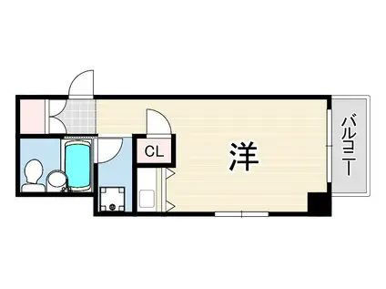 ラインビルド芦屋船戸(ワンルーム/3階)の間取り写真