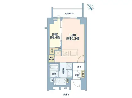 ルジェンテ荻窪(1LDK/1階)の間取り写真