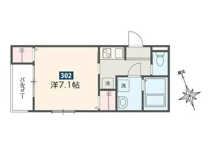 クオーレ小手指(1K/3階)の間取り写真