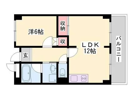 アーバンヤシロ(1LDK/1階)の間取り写真