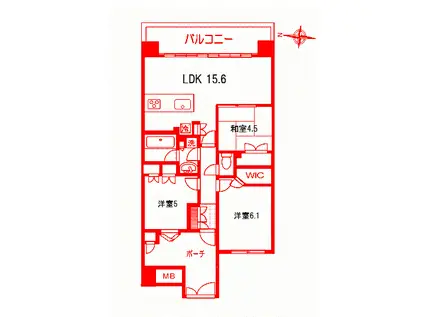 アクアリーナ川崎・ロッソタワ-(3LDK/8階)の間取り写真