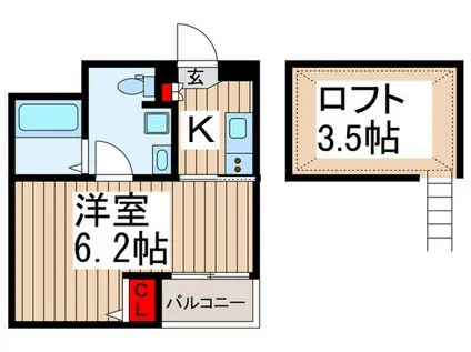 ドリームアース(1K/3階)の間取り写真