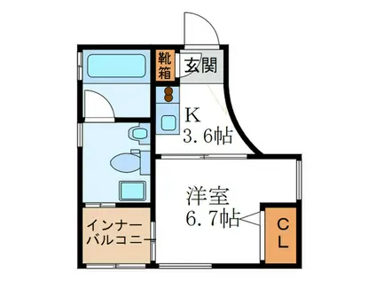 サンタ・アガータ(1K/2階)の間取り写真