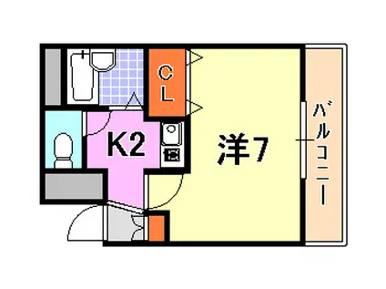 白蘭マンション(1K/6階)の間取り写真