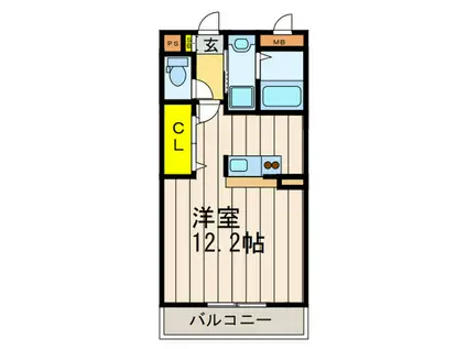 トリオンファーレ(ワンルーム/3階)の間取り写真