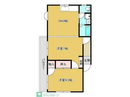 セントラルマンション(2DK/3階)の間取り写真