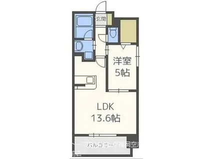 プレスタイル博多駅南II(1LDK/10階)の間取り写真