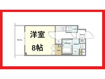 オルサスウメジマ(1K/1階)の間取り写真