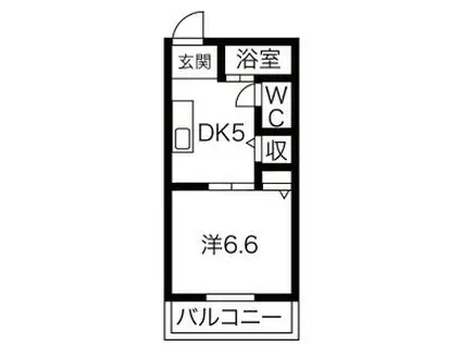 フラット2(1DK/3階)の間取り写真