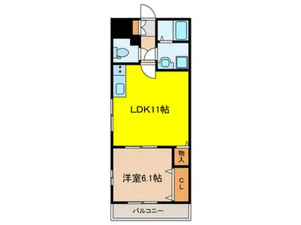 トライミーハイツ(1LDK/1階)の間取り写真