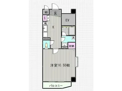 エトワス南葛西2(1K/4階)の間取り写真