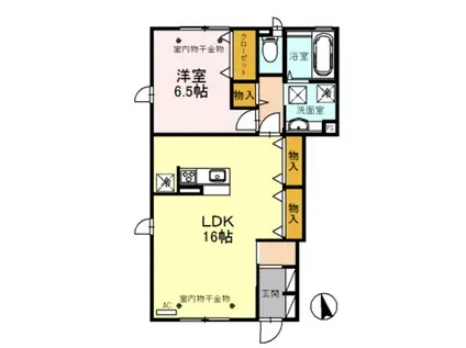 セジュール栄(1LDK/1階)の間取り写真