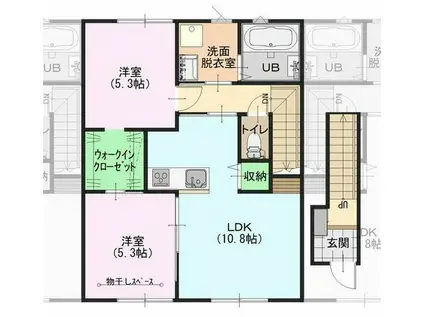 マリンガーデン白尾(2LDK/2階)の間取り写真