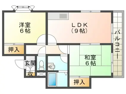 ビューテラス(2LDK/2階)の間取り写真