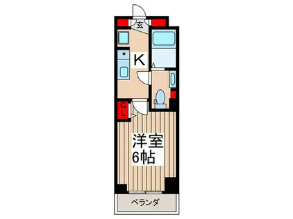 グランカーサ市川国府台(1K/12階)の間取り写真