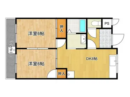 アメニティあひる(2DK/3階)の間取り写真