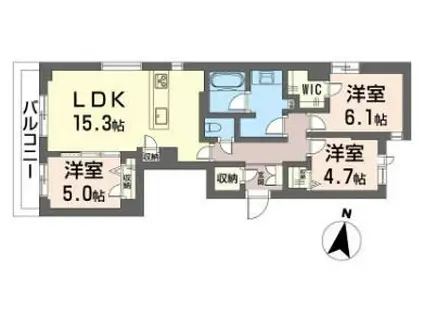シャーメゾンステージ浦和常盤(3LDK/4階)の間取り写真
