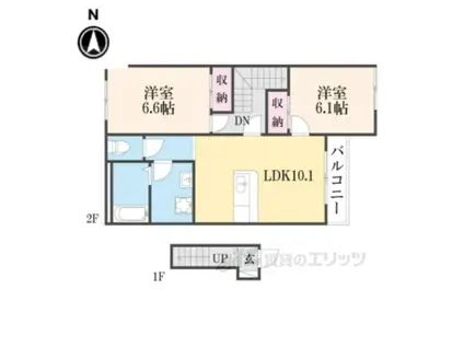 フィールドルミナスⅡ(2LDK/2階)の間取り写真