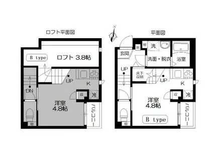 クラリスメゾン(1SK/1階)の間取り写真