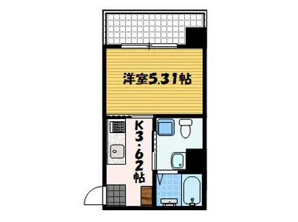 ブルーム桜 (1K/7階)の間取り写真