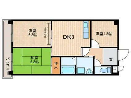 エンジェル尾上(3DK/2階)の間取り写真