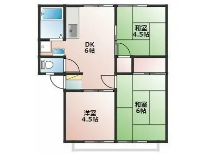 ヒロパレス(3DK/1階)の間取り写真