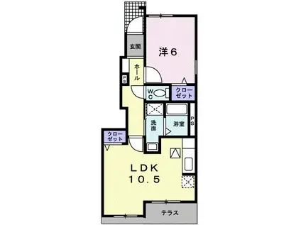 ルイシャトレ花見(1LDK/1階)の間取り写真