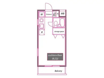 ロワール矢口渡(ワンルーム/2階)の間取り写真