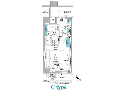 フェニシア三軒茶屋(1K/4階)の間取り写真