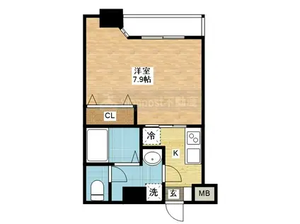 RE BIRTH道の尾(1K/2階)の間取り写真