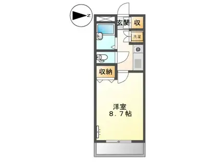 クオリティーII(1K/2階)の間取り写真