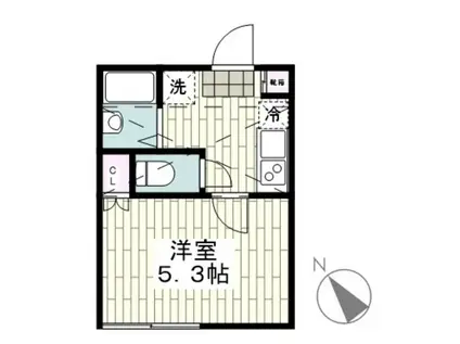 リーヴェルポート横浜南アジュール(1K/2階)の間取り写真