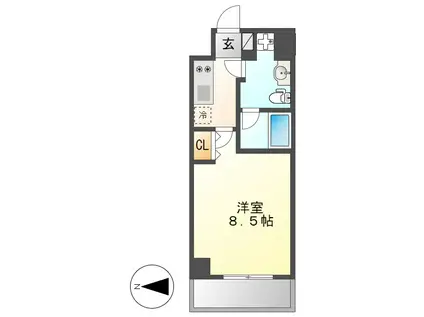 ASレジデンス上前津(1K/2階)の間取り写真