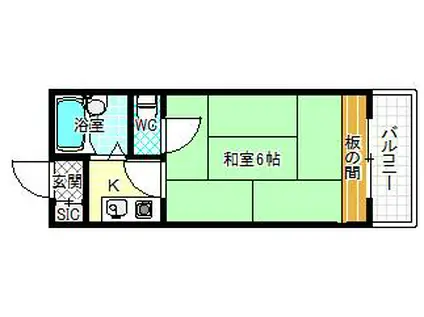 コンフォール林(1K/2階)の間取り写真