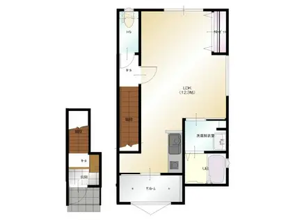 D-BOX直江II(ワンルーム/2階)の間取り写真