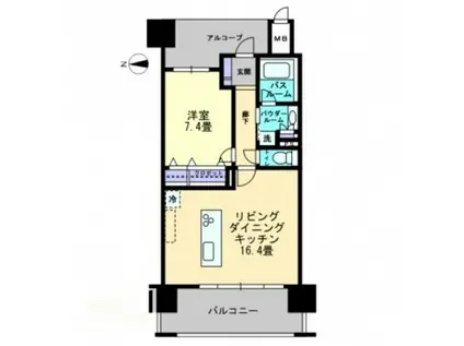 アルファステイツ高松駅前(1LDK/9階)の間取り写真