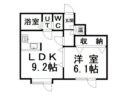 パンシォンジュネス(1LDK/2階)の間取り写真
