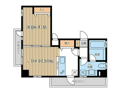 CITY SPIRE上池台(1LDK/5階)の間取り写真
