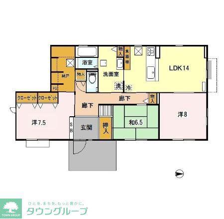 ジュスイ(3LDK/1階)の間取り写真