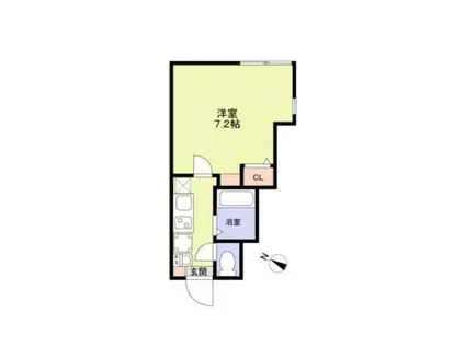 ティーグル矢口渡(1K/1階)の間取り写真