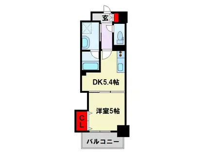 THE SQUARE PLATINUM RESIDENCE(1DK/14階)の間取り写真