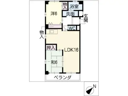 グレイスコート200(2LDK/2階)の間取り写真