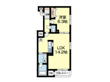 パールヒル 8(1LDK/1階)の間取り写真