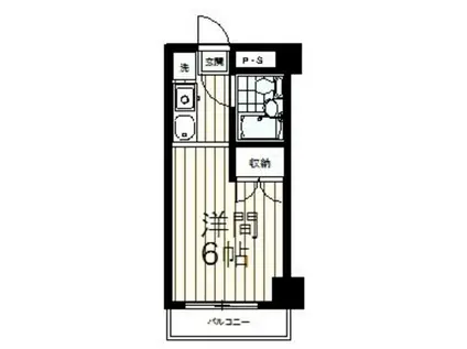 グリーンハイム尾根I(1K/2階)の間取り写真