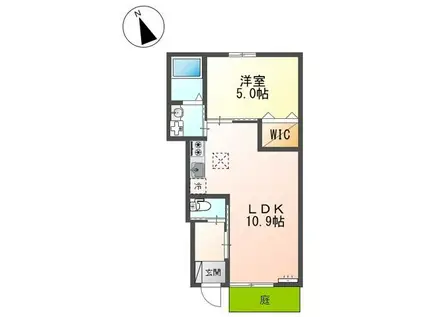 VIOLET清和園(1LDK/1階)の間取り写真