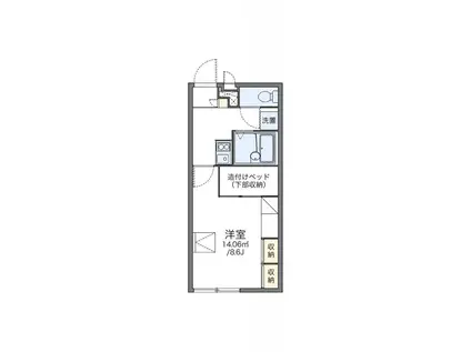 レオパレスグリーン(1K/1階)の間取り写真