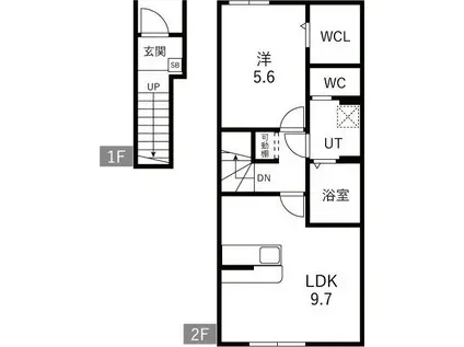 LEVEL VIJF A(1LDK/2階)の間取り写真
