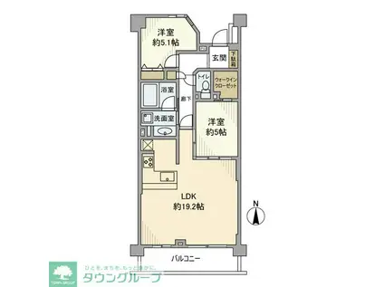MI パークホーム世田谷梅丘(2LDK/3階)の間取り写真