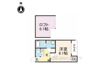 ベスティア太秦(1K/1階)の間取り写真