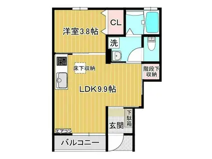 ベル・エキップ(1LDK/1階)の間取り写真
